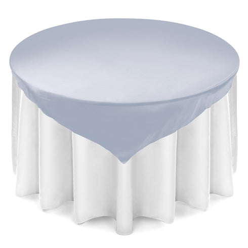 Satin Wedding Table Overlay - Tablecloth Topper - 72-in Square
